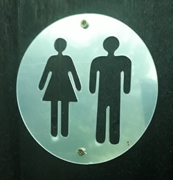 Toilet hut sign
